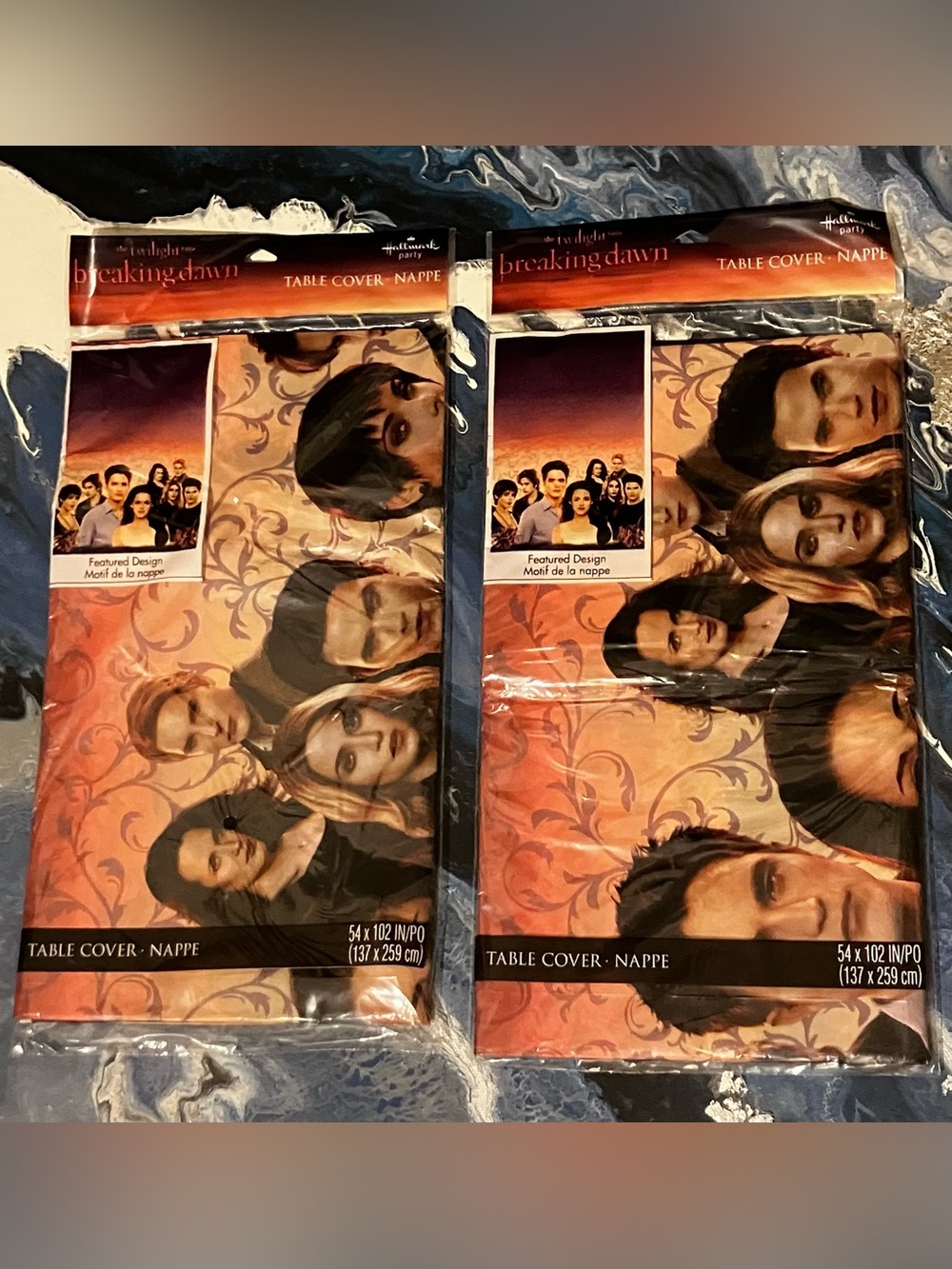 Hallmark Twilight Breaking Dawn Orange and Black Party Table Covers (2 Pack)